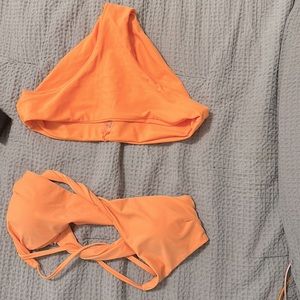 A orange two peice, very neon and bright in water, super pretty on.
